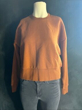 Next Level Apparel Women's Crewneck Sweater in Burnt Orange